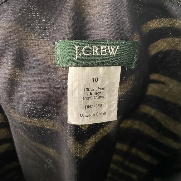 J. Crew zebra print lined 100% linen mini skirt size 10 - Picture 3 of 3